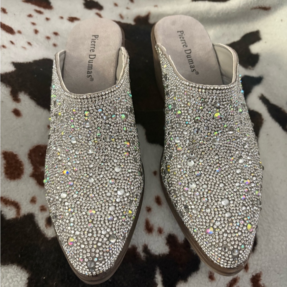 Pierre Dumas Sparkling Rhinestone Slip-Ons